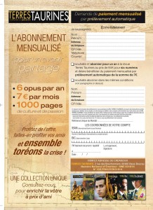 Abonnement Terres Taurine