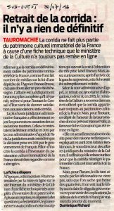 Rectificatif de Sud Ouest